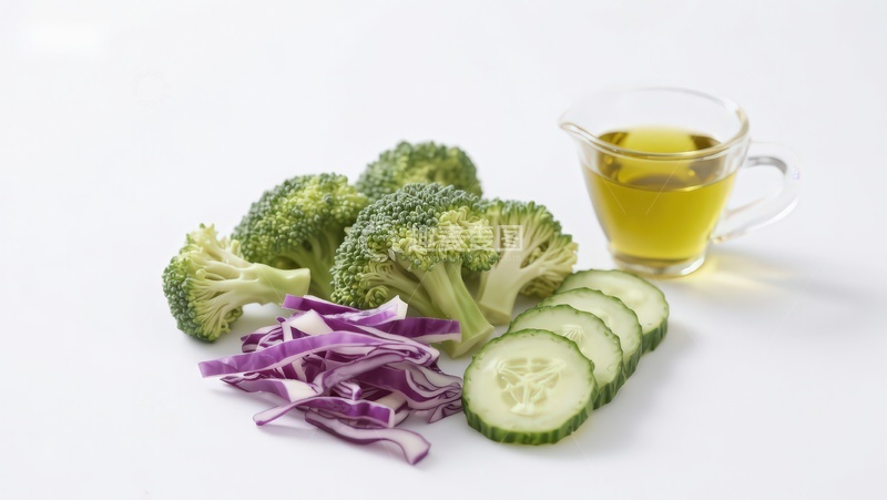 高清大图下载【趣麦麦图】新鲜蔬菜与橄榄油摆拍