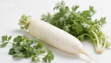 白萝卜与香菜特写
