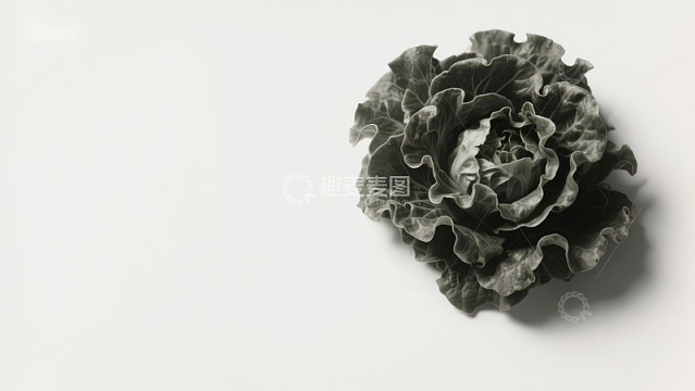 黑白生菜特写