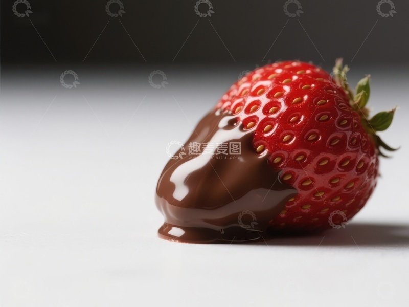 高清大图下载【趣麦麦图】巧克力淋面的草莓
