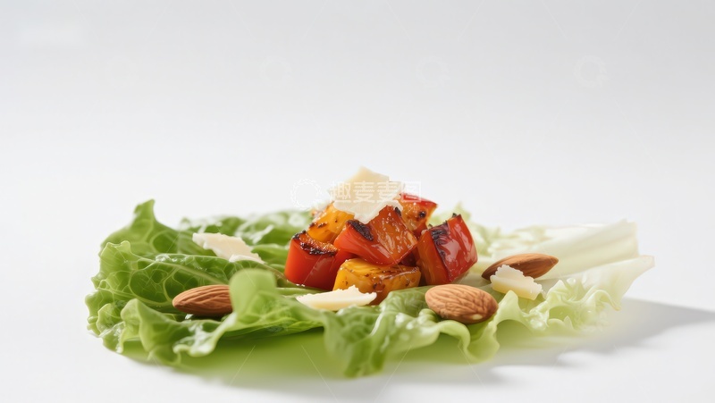 高清大图下载【趣麦麦图】生菜配烤蔬菜与坚果