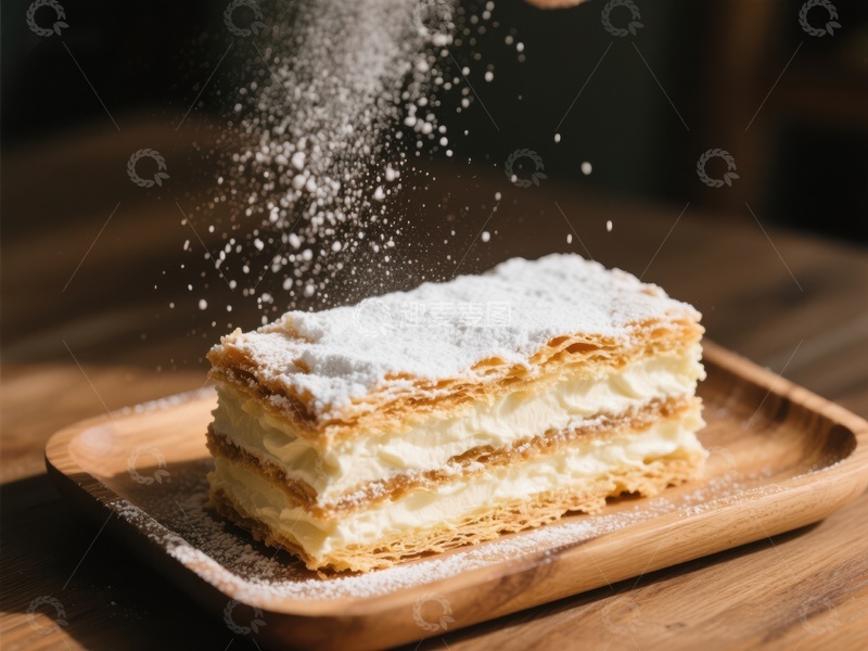 高清大图下载【趣麦麦图】奶油蛋糕撒糖粉瞬间