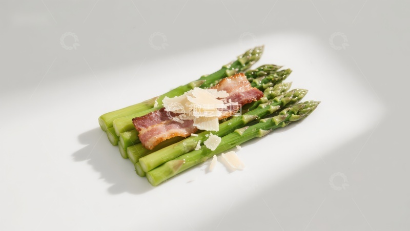 高清大图下载【趣麦麦图】芦笋配培根与帕玛森