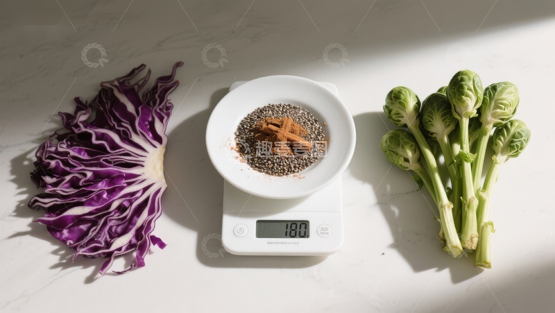 高清大图下载【趣麦麦图】紫甘蓝、香料与抱子甘蓝静物