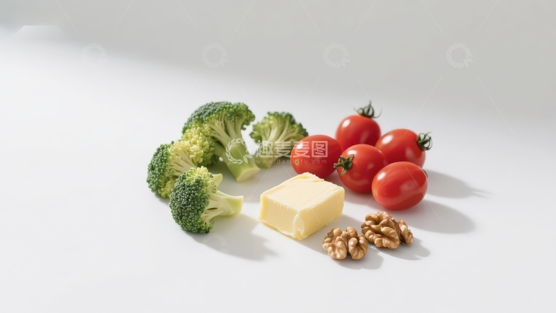 高清大图下载【趣麦麦图】新鲜蔬菜与坚果静物