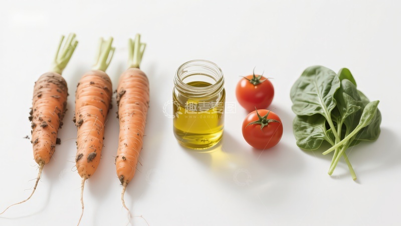 高清大图下载【趣麦麦图】新鲜蔬菜与橄榄油摆拍