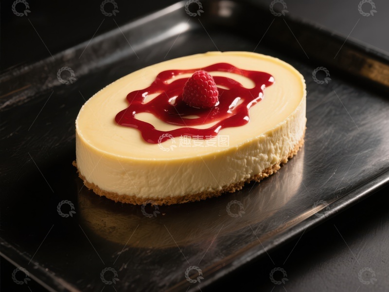 高清大图下载【趣麦麦图】经典芝士蛋糕配覆盆子酱