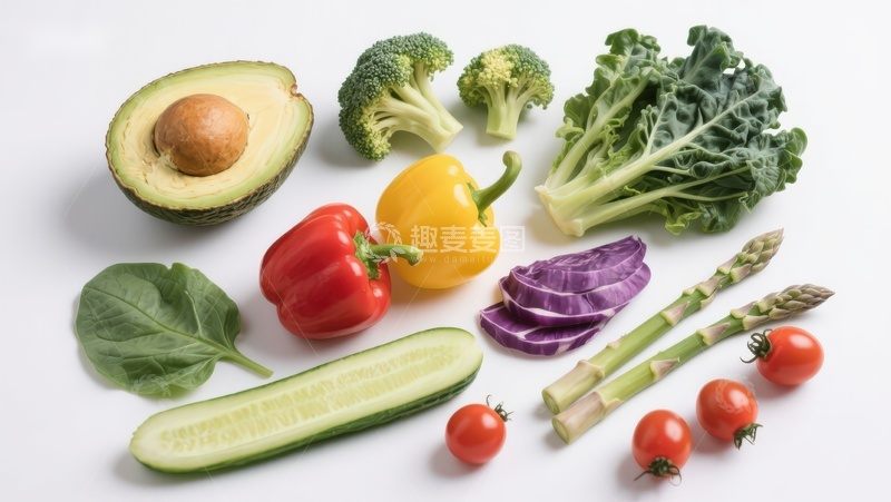 高清大图下载【趣麦麦图】新鲜蔬菜与水果组合展示