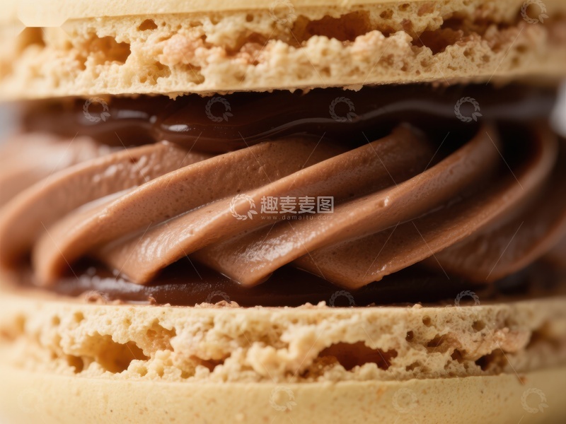 高清大图下载【趣麦麦图】巧克力夹心马卡龙特写