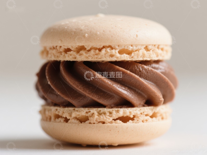 高清大图下载【趣麦麦图】巧克力夹心马卡龙特写