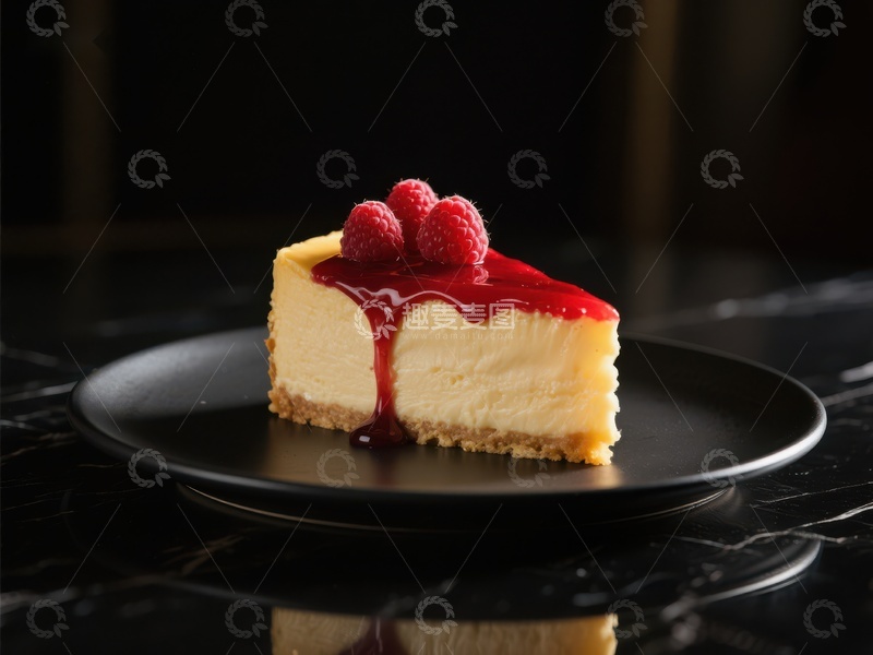 高清大图下载【趣麦麦图】覆盆子酱芝士蛋糕