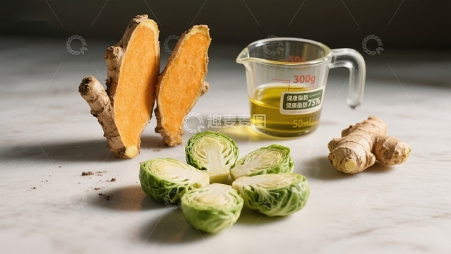 姜黄与抱子甘蓝食材展示