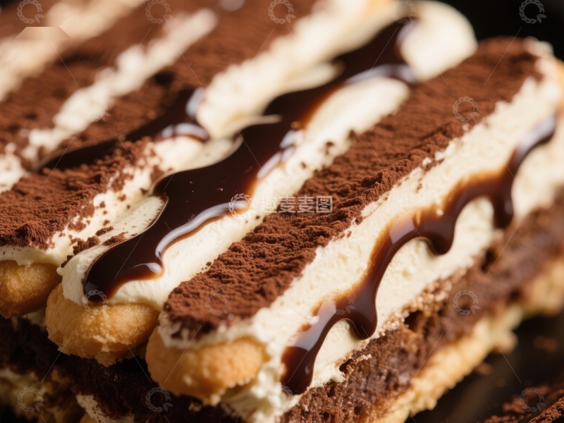 高清大图下载【趣麦麦图】巧克力奶油蛋糕切片