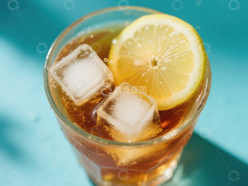 高清大图下载【趣麦麦图】冰爽柠檬茶特写