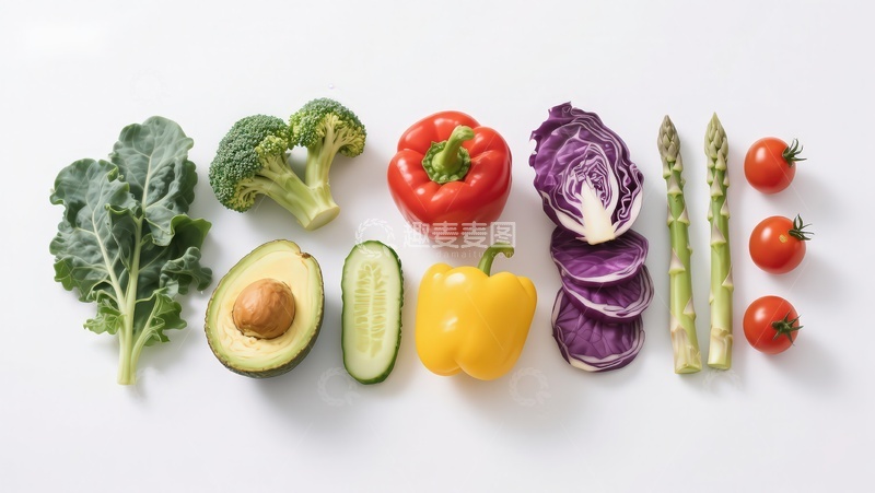 高清大图下载【趣麦麦图】新鲜蔬菜与水果排列展示