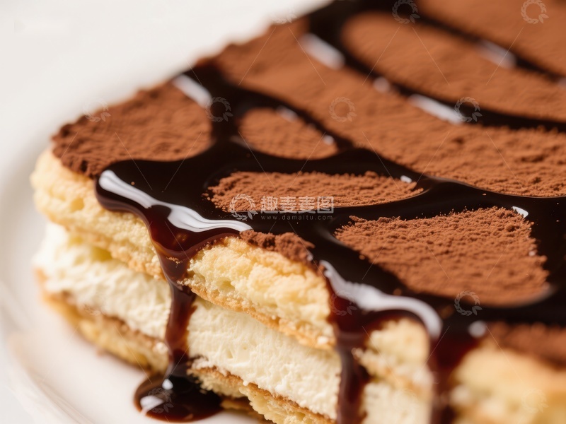 高清大图下载【趣麦麦图】巧克力淋面的奶油蛋糕