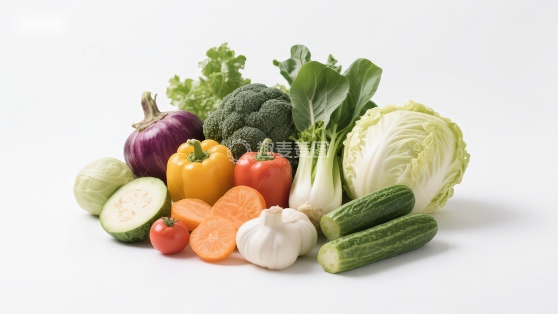 高清大图下载【趣麦麦图】新鲜蔬菜组合展示