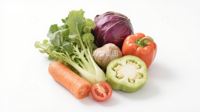 高清大图下载【趣麦麦图】新鲜蔬菜组合展示
