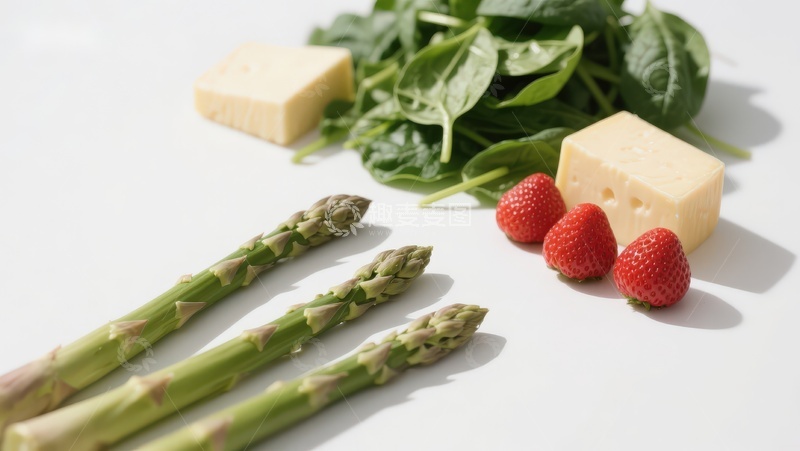 高清大图下载【趣麦麦图】新鲜蔬菜水果与奶酪组合