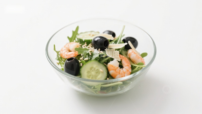 高清大图下载【趣麦麦图】虾仁蔬菜沙拉碗