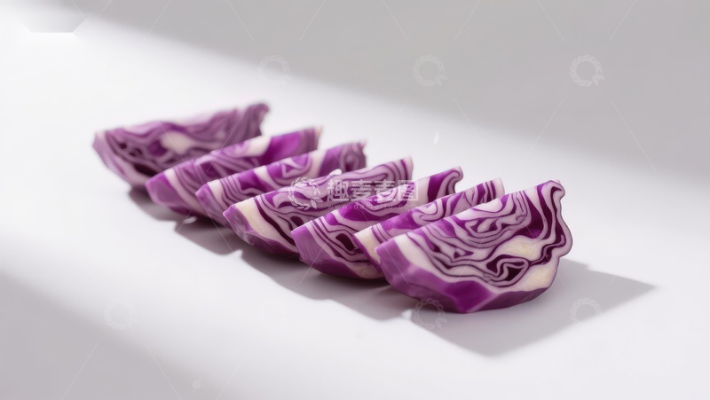 高清大图下载【趣麦麦图】紫甘蓝切片排列展示