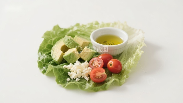 新鲜蔬菜沙拉食材摆盘