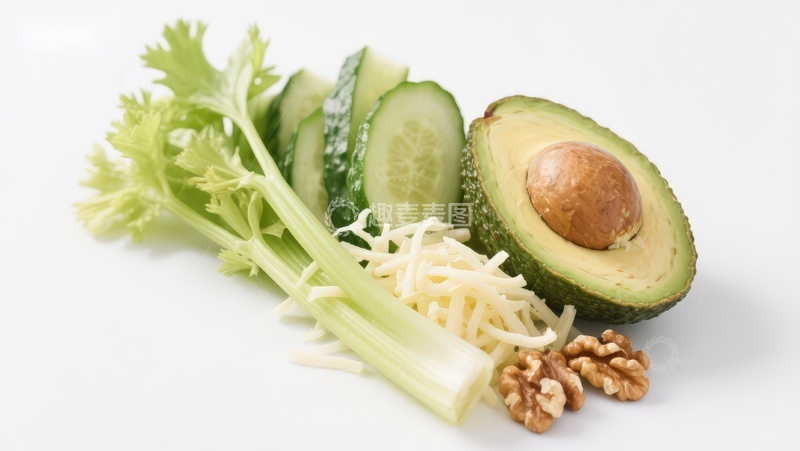 高清大图下载【趣麦麦图】新鲜蔬菜与坚果组合