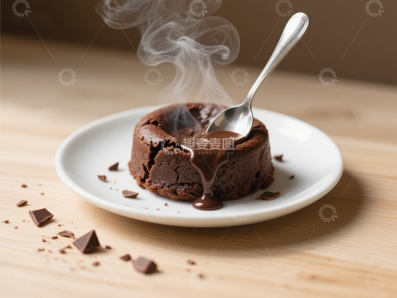 高清大图下载【趣麦麦图】热巧克力熔岩蛋糕