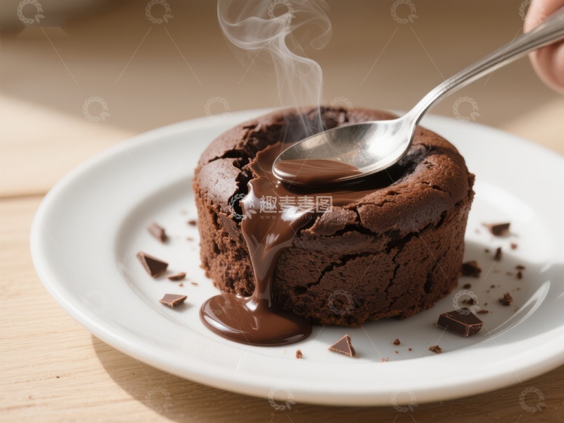 高清大图下载【趣麦麦图】热巧克力熔岩蛋糕