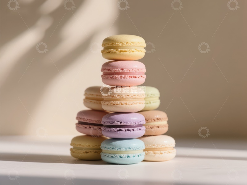 高清大图下载【趣麦麦图】色彩斑斓的马卡龙堆叠