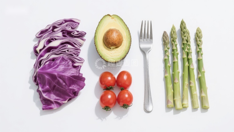 高清大图下载【趣麦麦图】新鲜蔬菜与餐具摆拍