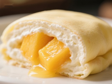 芒果奶油卷饼，美味诱人