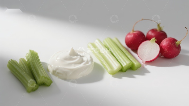 高清大图下载【趣麦麦图】蔬菜与酸奶油摆盘
