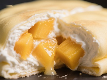 芒果奶油蛋糕卷特写