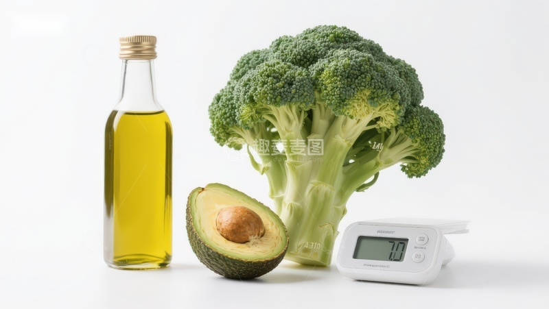 高清大图下载【趣麦麦图】健康食材与体重秤组合