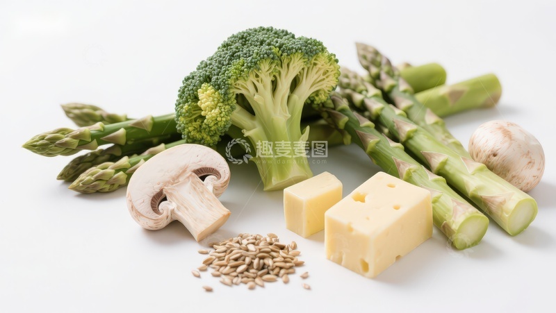 高清大图下载【趣麦麦图】新鲜蔬菜与奶酪食材组合