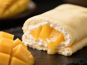芒果奶油卷饼，甜蜜美味