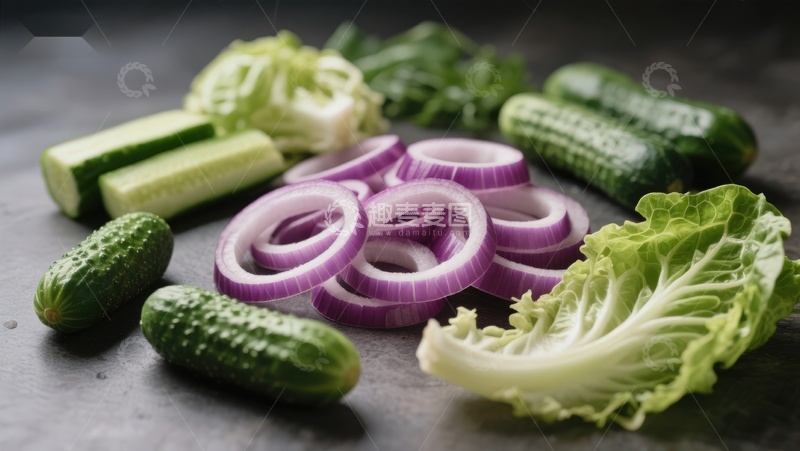 高清大图下载【趣麦麦图】新鲜蔬菜切片摆盘