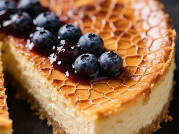 蓝莓焦糖芝士蛋糕特写