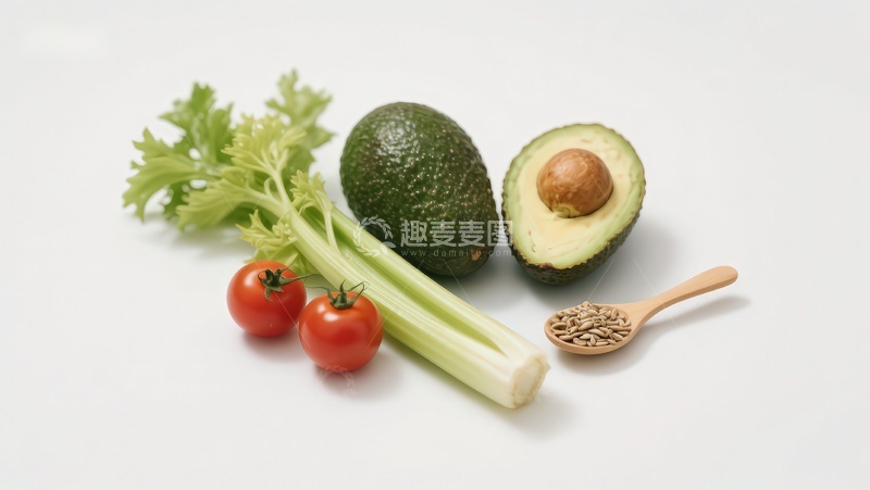 高清大图下载【趣麦麦图】新鲜蔬菜与牛油果静物