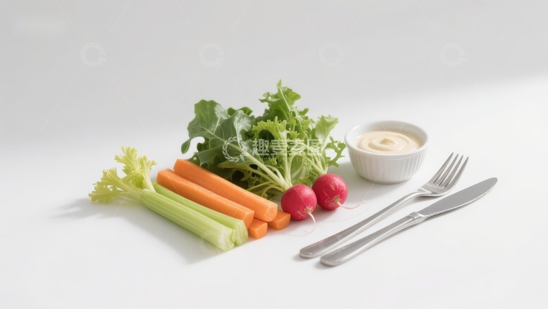 高清大图下载【趣麦麦图】新鲜蔬菜与餐具摆拍