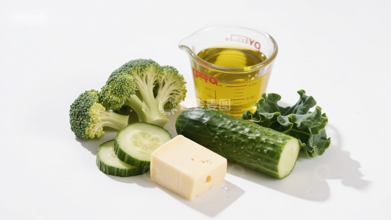 高清大图下载【趣麦麦图】新鲜蔬菜与橄榄油食材组合