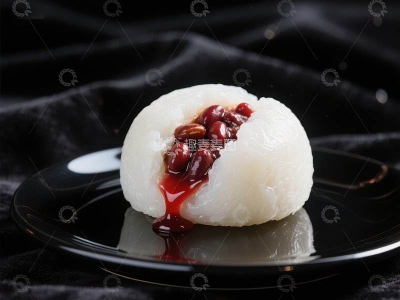 高清大图下载【趣麦麦图】红豆馅糯米团，传统美食