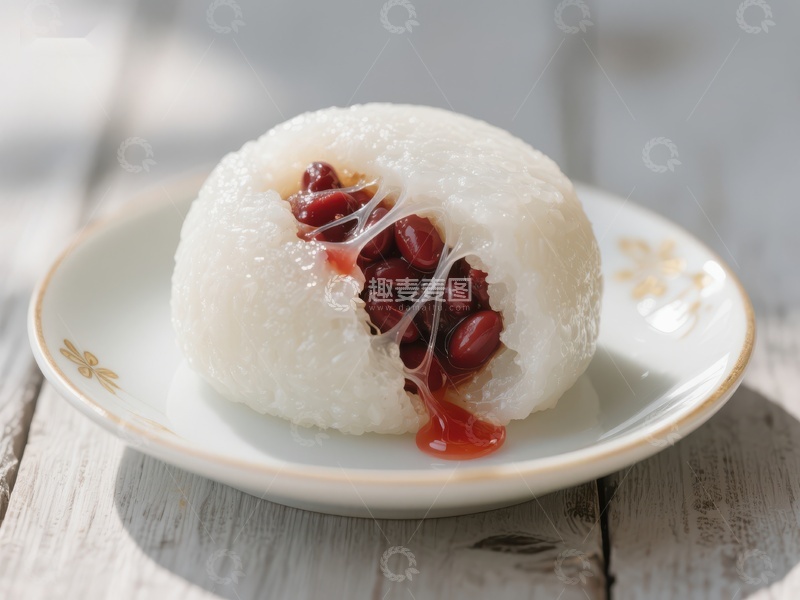高清大图下载【趣麦麦图】红豆糯米团，甜蜜传统美食