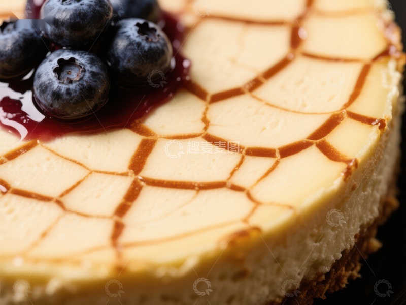 高清大图下载【趣麦麦图】蓝莓焦糖芝士蛋糕特写