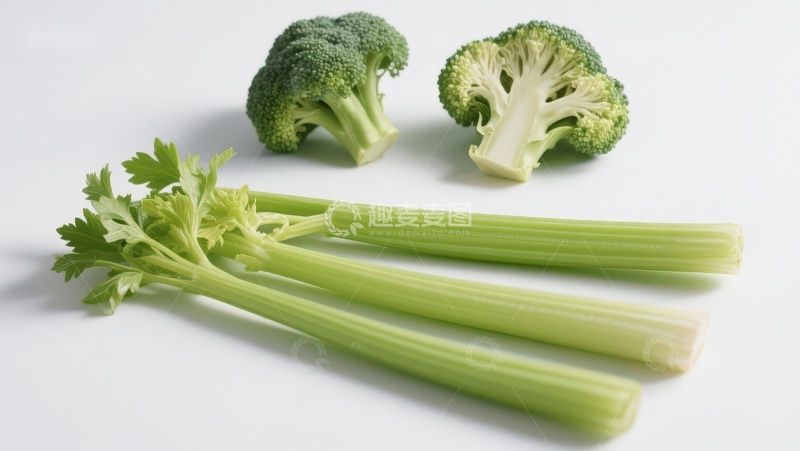 高清大图下载【趣麦麦图】西兰花与芹菜特写