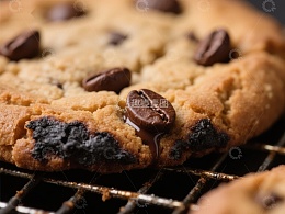 咖啡豆点缀的巧克力饼干