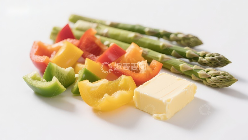 高清大图下载【趣麦麦图】新鲜蔬菜与黄油摆盘
