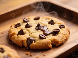 热腾腾的巧克力豆饼干