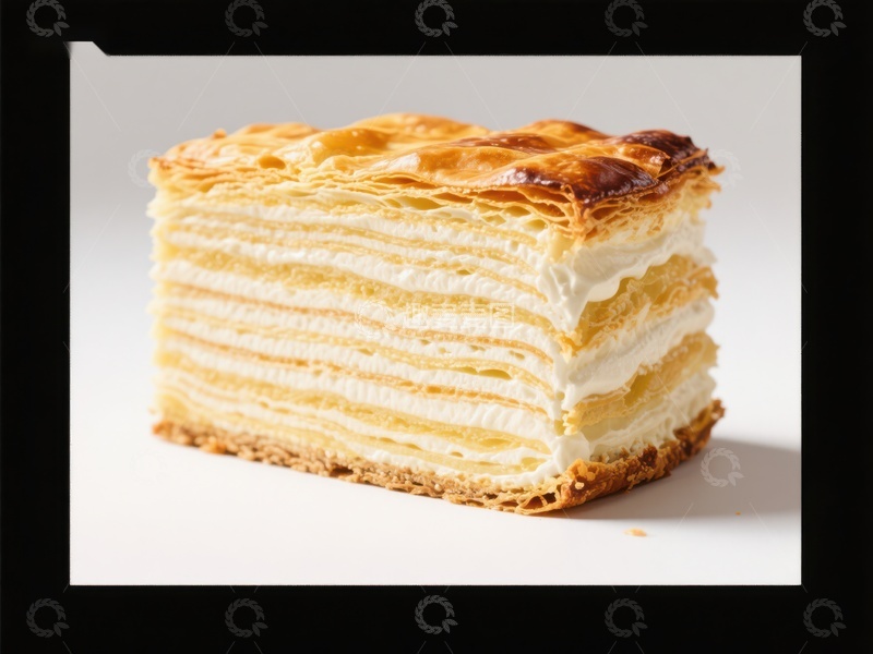 高清大图下载【趣麦麦图】层层叠叠的奶油酥皮蛋糕